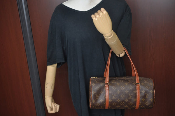 Authentic Louis Vuitton Monogram Papillon 30 Hand Bag Old Model LV 3882I