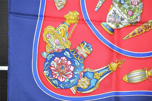 Authentic HERMES Carre 90 Scarf "Qu'importe le flacon..." Silk Navy 3882J