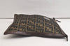 Authentic FENDI Zucca Clutch Hand Bag Purse Nylon Leather Brown 3882K