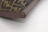 Authentic FENDI Zucca Clutch Hand Bag Purse Nylon Leather Brown 3882K