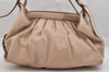 Authentic FENDI Vintage Shoulder Tote Bag Leather Beige 3883K