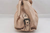 Authentic FENDI Vintage Shoulder Tote Bag Leather Beige 3883K