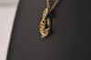 Authentic Christian Dior Gold Tone Chain Rhinestone Pendant Necklace CD 3884J