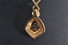 Authentic Christian Dior Gold Tone Chain Rhinestone Pendant Necklace CD 3884J