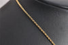 Authentic Christian Dior Gold Tone Chain Rhinestone Pendant Necklace CD 3884J