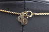 Authentic Christian Dior Gold Tone Chain Rhinestone Pendant Necklace CD 3884J