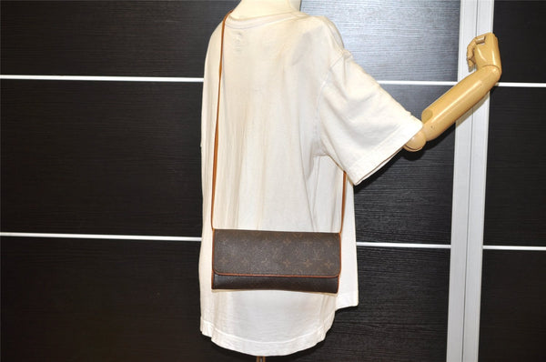 Authentic Louis Vuitton Monogram Pochette Twin GM Shoulder Bag M51852 LV 3884K