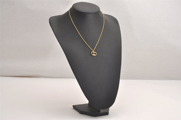 Authentic Christian Dior Vintage Gold Tone Chain Pendant Necklace CD 3885J