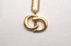 Authentic Christian Dior Vintage Gold Tone Chain Pendant Necklace CD 3885J