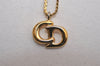 Authentic Christian Dior Vintage Gold Tone Chain Pendant Necklace CD 3886J