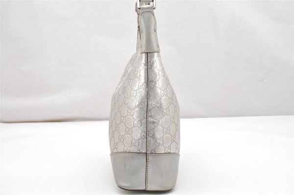 Authentic GUCCI Guccissima GG Leather Shoulder Hand Bag 239379 Silver 3886K