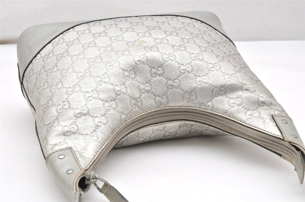 Authentic GUCCI Guccissima GG Leather Shoulder Hand Bag 239379 Silver 3886K