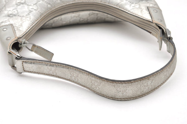 Authentic GUCCI Guccissima GG Leather Shoulder Hand Bag 239379 Silver 3886K