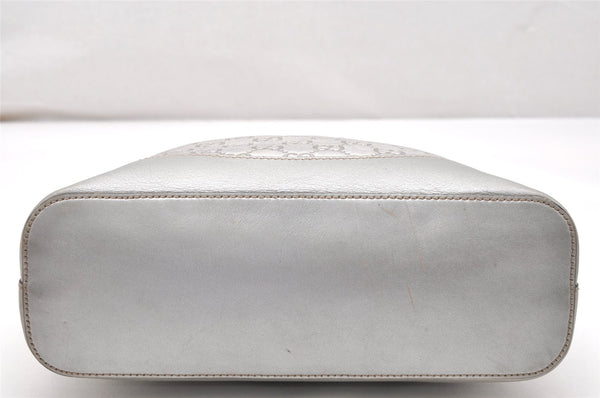 Authentic GUCCI Guccissima GG Leather Shoulder Hand Bag 239379 Silver 3886K