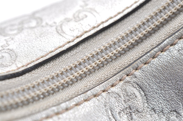 Authentic GUCCI Guccissima GG Leather Shoulder Hand Bag 239379 Silver 3886K
