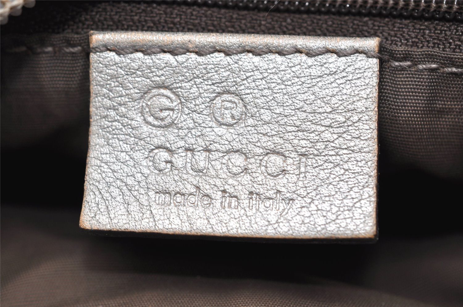 Authentic GUCCI Guccissima GG Leather Shoulder Hand Bag 239379 Silver 3886K