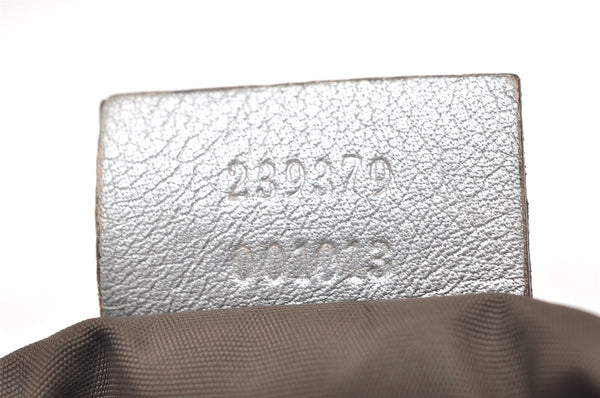 Authentic GUCCI Guccissima GG Leather Shoulder Hand Bag 239379 Silver 3886K