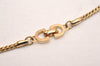 Authentic Christian Dior Gold Tone Chain Rhinestone Pendant Necklace CD 3887J