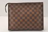Authentic Louis Vuitton Damier Poche Toilette 26 Cosmetic Pouch N47543 LV 3887K