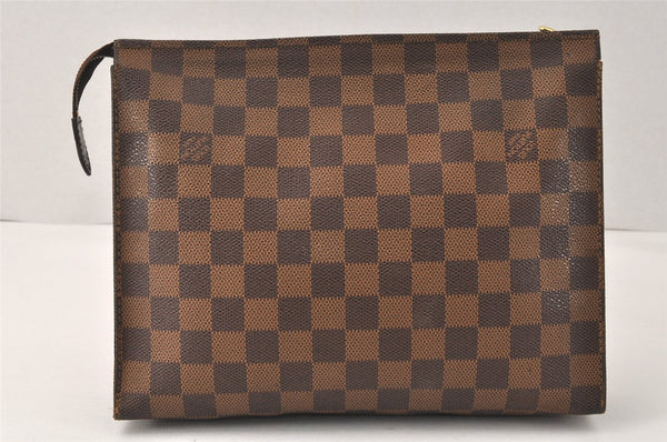 Authentic Louis Vuitton Damier Poche Toilette 26 Cosmetic Pouch N47543 LV 3887K