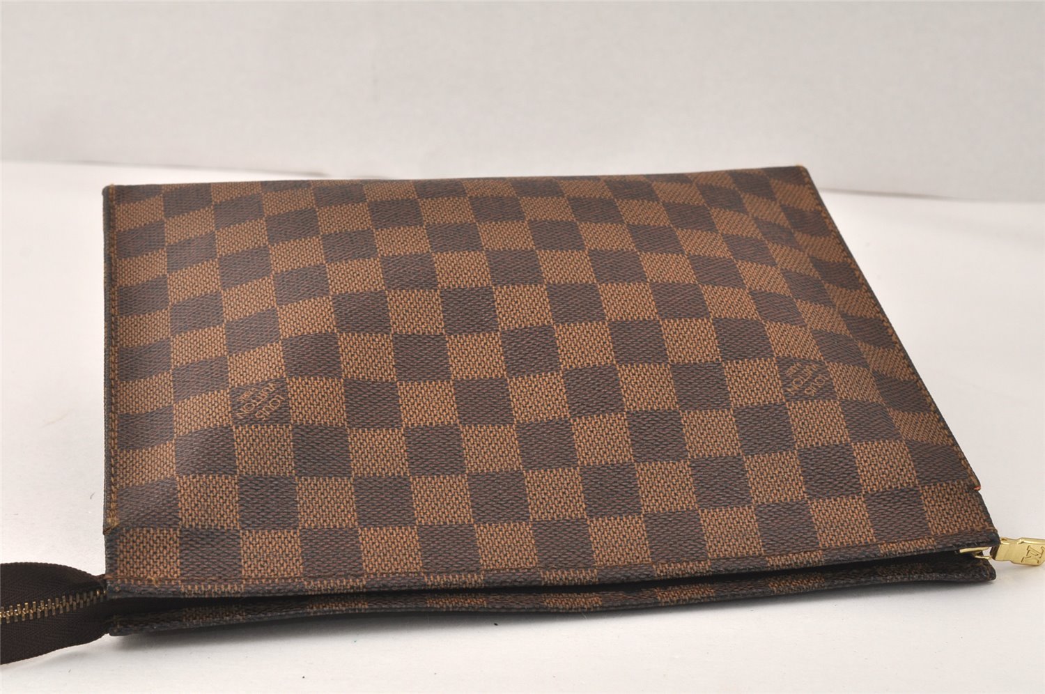 Authentic Louis Vuitton Damier Poche Toilette 26 Cosmetic Pouch N47543 LV 3887K