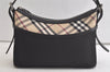 Authentic BURBERRY Nova Check Shoulder Hand Bag Purse Nylon Leather Black 3888K