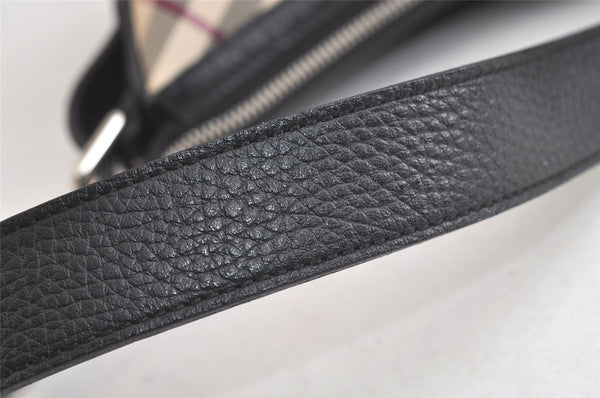 Authentic BURBERRY Nova Check Shoulder Hand Bag Purse Nylon Leather Black 3888K
