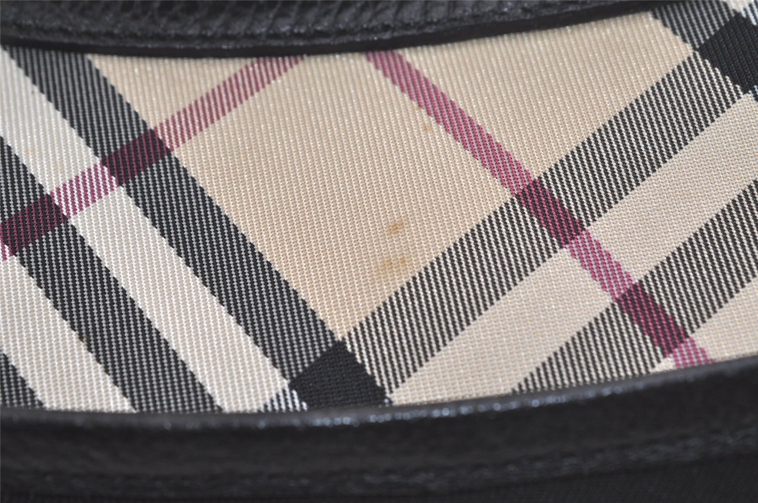Authentic BURBERRY Nova Check Shoulder Hand Bag Purse Nylon Leather Black 3888K