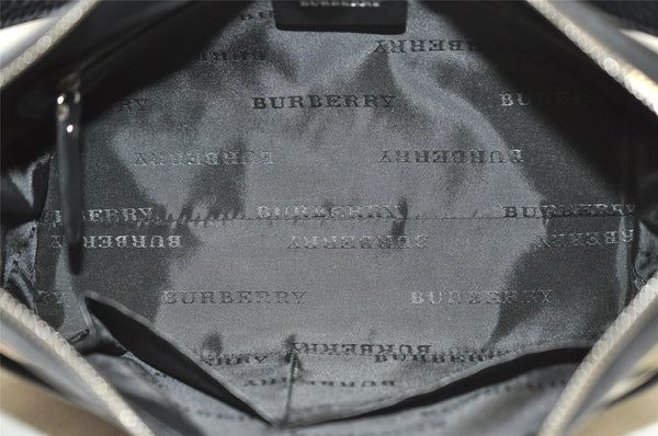 Authentic BURBERRY Nova Check Shoulder Hand Bag Purse Nylon Leather Black 3888K