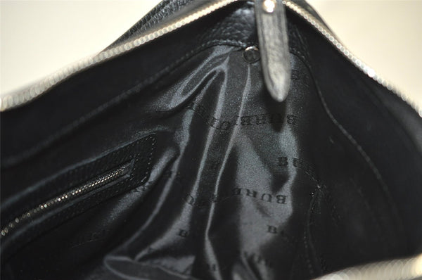 Authentic BURBERRY Nova Check Shoulder Hand Bag Purse Nylon Leather Black 3888K
