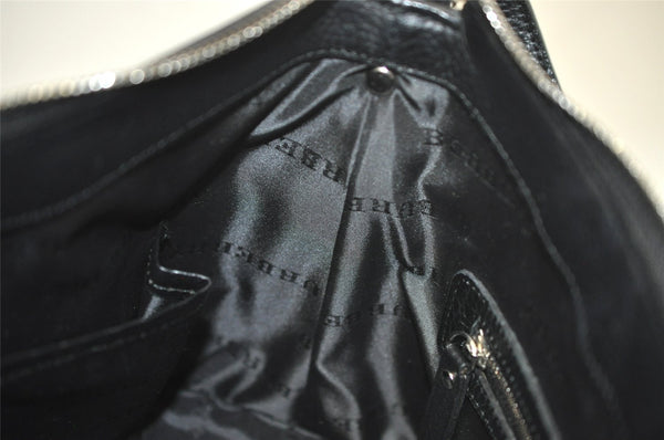 Authentic BURBERRY Nova Check Shoulder Hand Bag Purse Nylon Leather Black 3888K