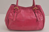 Authentic MIU MIU Vitello Shine Leather 2Way Hand Bag Purse RN1095 Pink 3890J