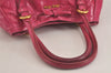 Authentic MIU MIU Vitello Shine Leather 2Way Hand Bag Purse RN1095 Pink 3890J