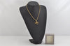 Authentic Christian Dior Gold Tone Chain Pendant Necklace CD Box 3891K