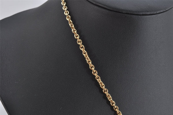 Authentic Christian Dior Gold Tone Chain Pendant Necklace CD Box 3891K