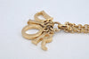 Authentic Christian Dior Gold Tone Chain Pendant Necklace CD Box 3891K