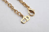 Authentic Christian Dior Gold Tone Chain Pendant Necklace CD Box 3891K