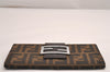 Authentic FENDI Zucca Vintage Long Wallet Purse Canvas Leather Brown 3892J