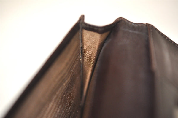 Authentic FENDI Zucca Vintage Long Wallet Purse Canvas Leather Brown 3892J