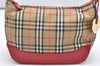 Authentic BURBERRY Nova Check Shoulder Hand Bag Purse Canvas Leather Beige 3894K