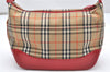 Authentic BURBERRY Nova Check Shoulder Hand Bag Purse Canvas Leather Beige 3894K