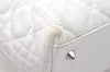 Authentic Christian Dior Lady Dior Lamb Skin Cannage Hand Bag White CD 3895K