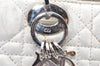 Authentic Christian Dior Lady Dior Lamb Skin Cannage Hand Bag White CD 3895K