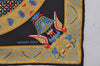 Auth HERMES Petit Carre 40 Scarf Handkerchief "CIELS BYZANTINS" Silk Black 3896J