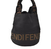 Authentic FENDI Vintage Hand Bag Purse Nylon Leather Black 3896K