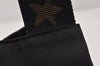 Authentic FENDI Vintage Hand Bag Purse Nylon Leather Black 3896K