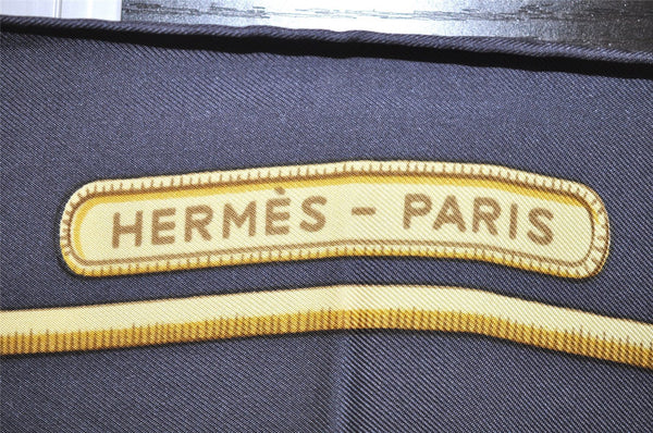 Authentic HERMES Carre 90 Scarf "Caraibes" Silk Gray 3897J