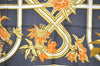 Authentic HERMES Carre 90 Scarf "Caraibes" Silk Gray 3897J