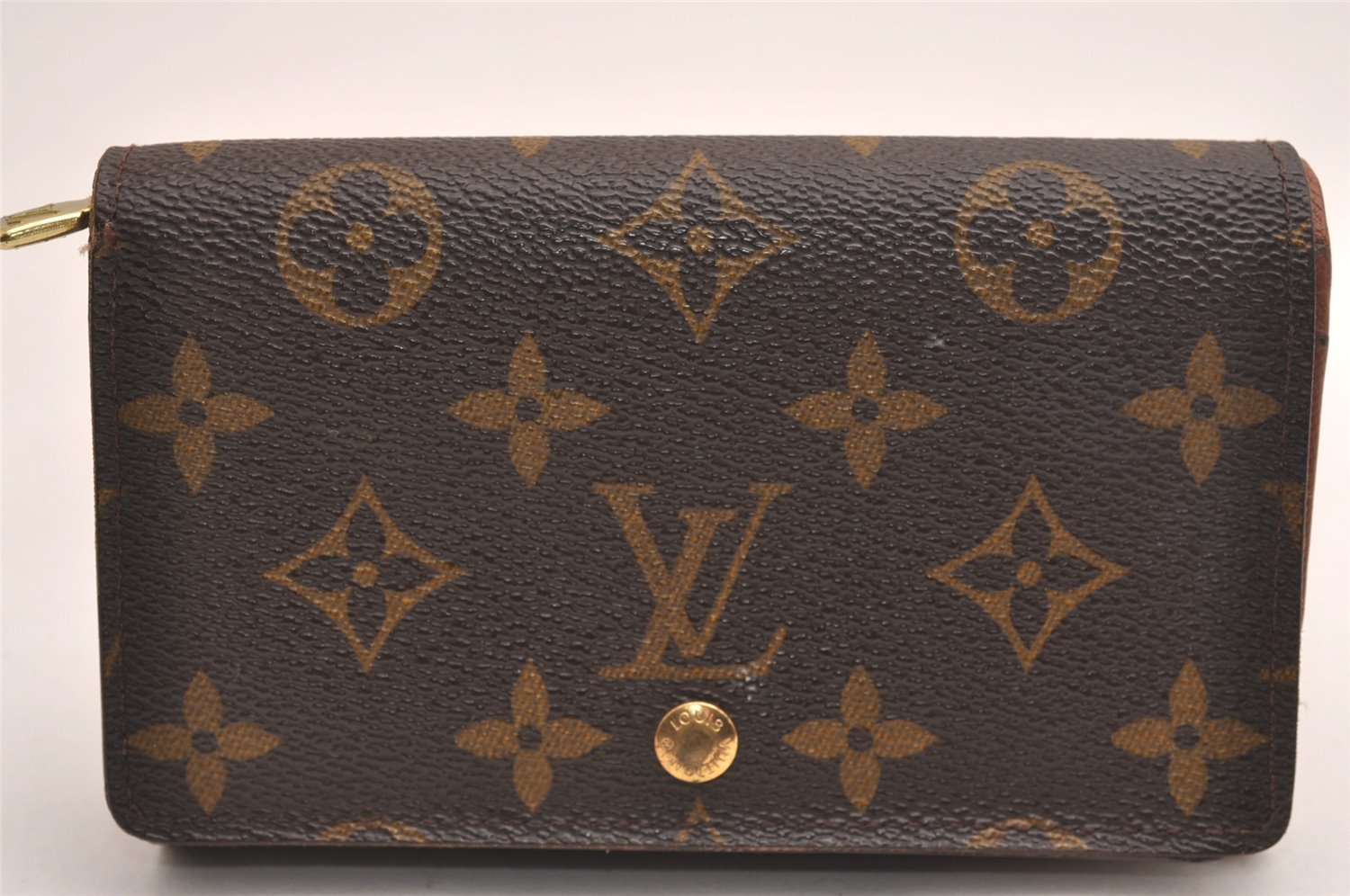 Auth Louis Vuitton Monogram Porte Monnaie Billets Tresor Wallet M61730 LV 3898J