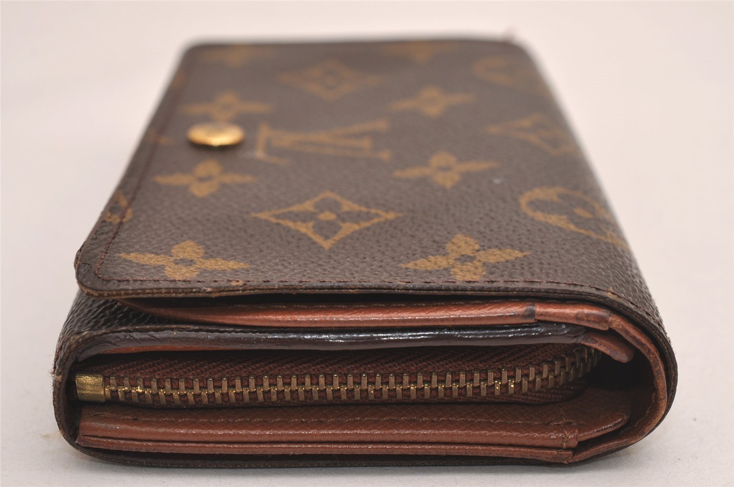 Auth Louis Vuitton Monogram Porte Monnaie Billets Tresor Wallet M61730 LV 3898J